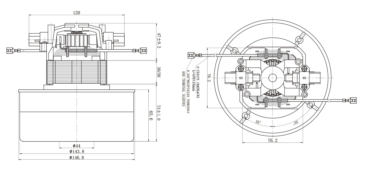 XB95 Brushed Vacuum Cleaner Motor