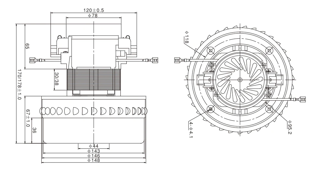 XWC95 Brushed Vacuum Cleaner Motor
